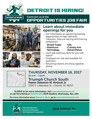 Detroit at Work Opportunities Fair Flyer