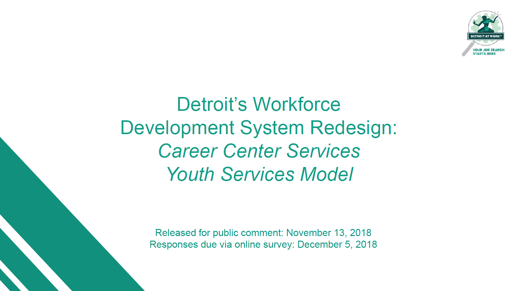 Detroit Workforce Development System Proposed Models